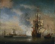 English Warship Firing a Salute Willem Van de Velde The Younger